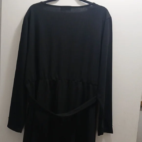 BloomChic Black Long Sleeve Dress with Pearl Accents - Picture 9 of 12